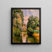 Casa de campo junto a un río - Paul Cézanne — cuadro enmarcado en la pared