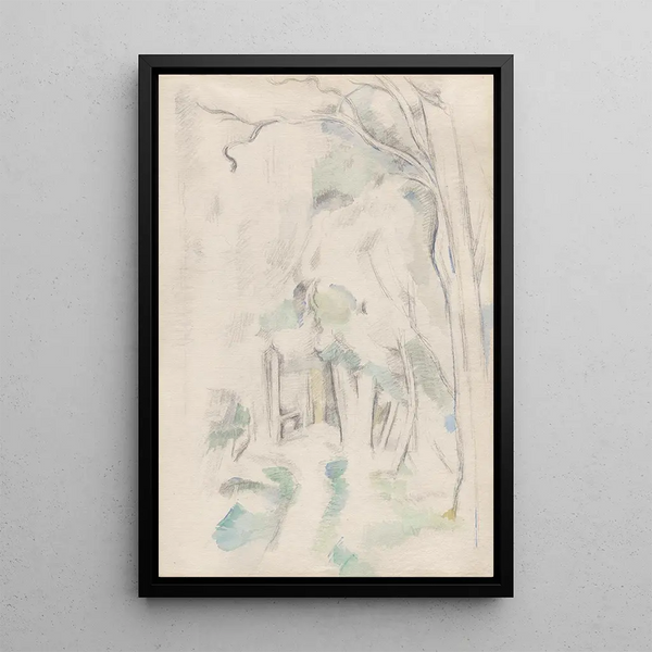 Sendero en el bosque - Paul Cézanne — cuadro enmarcado en la pared
