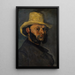 Gustave Boyer nacido en 1840 con un sombrero de paja - Paul Cézanne — cuadro enmarcado en la pared