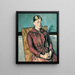 Madame Cézanne en una butaca amarilla - Paul Cézanne — cuadro enmarcado en la pared