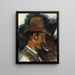 Hombre con pipa - Paul Cézanne — cuadro enmarcado en la pared