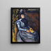 Mujer sentada en azul - Paul Cézanne — cuadro enmarcado en la pared