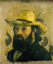 Self-portrait with Straw Hat - Paul Cézanne — artwork view