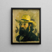 Self-portrait with Straw Hat - Paul Cézanne — framed artwork on a wall