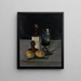 Naturaleza muerta con botella de vidrio y limones - Paul Cézanne — cuadro enmarcado en la pared