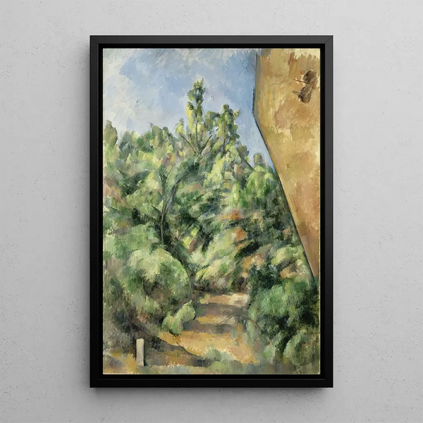 El roca roja - Paul Cézanne — cuadro enmarcado en la pared