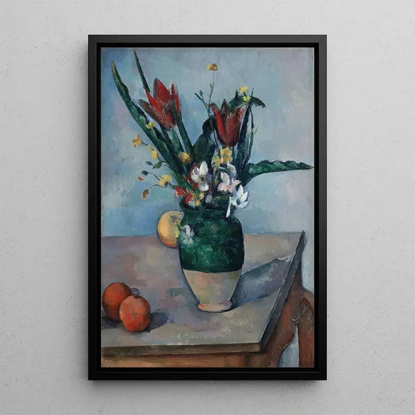 El jarrón de tulipanes - Paul Cézanne — cuadro enmarcado en la pared