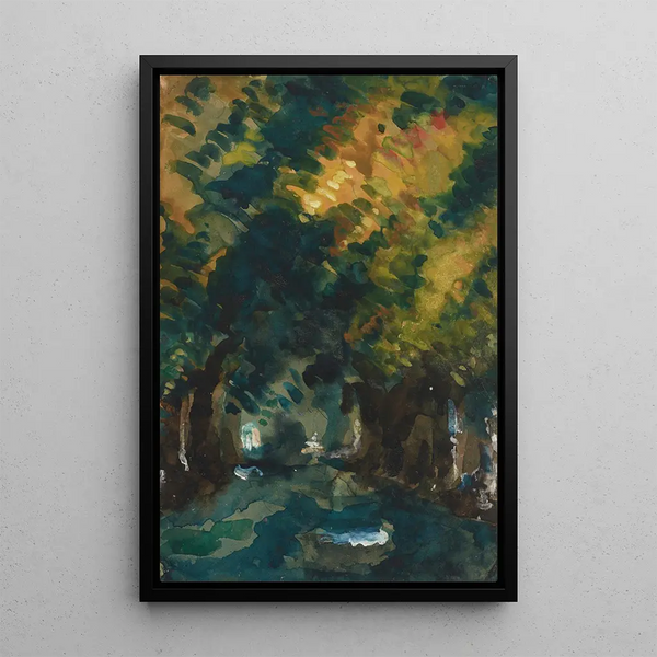 Un camino - Paul Cézanne — cuadro enmarcado en la pared