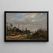 Paisaje la lavandera y el molino Holanda - Paul Désiré Trouillebert — cuadro enmarcado en la pared