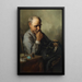 Old man mending - Paul E. Harney — framed artwork on a wall