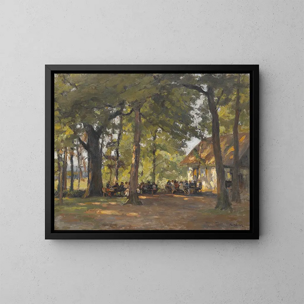 Una taberna en el bosque - Paul Eduard Crodel — cuadro enmarcado en la pared