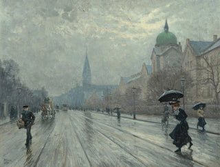 Paul Fischer - A street scene Copenhagen.webp