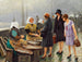 Tres jóvenes damas compran peces frescos en Gammel Strand - Paul Fischer — vista de la obra