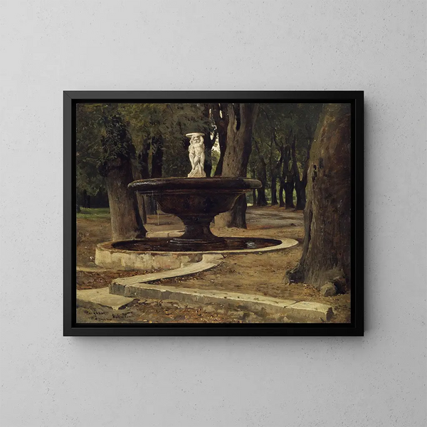 Fontaine dans le parc de la Villa Borghèse à Rome - Paul Flickel — cuadro enmarcado en la pared