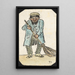 Hombre con escoba - Paul Franz Otto — cuadro enmarcado en la pared