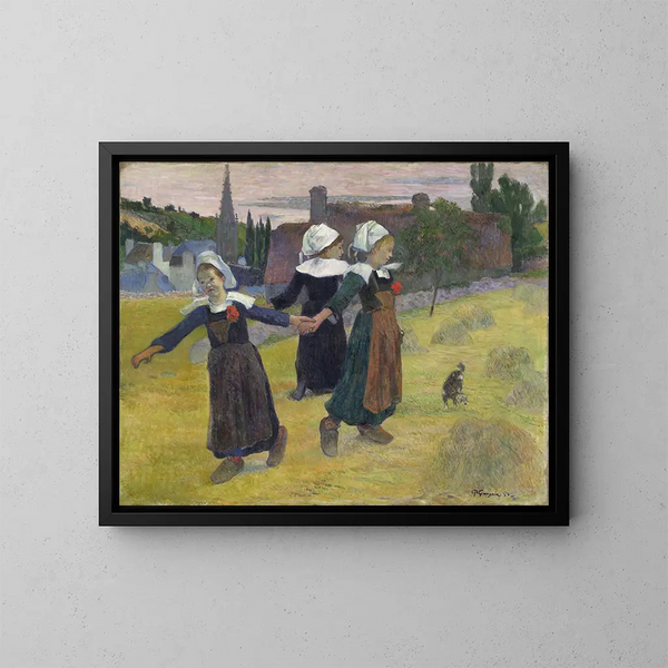 Filles bretonnes dansant à Pont-Aven - Paul Gauguin — cuadro enmarcado en la pared