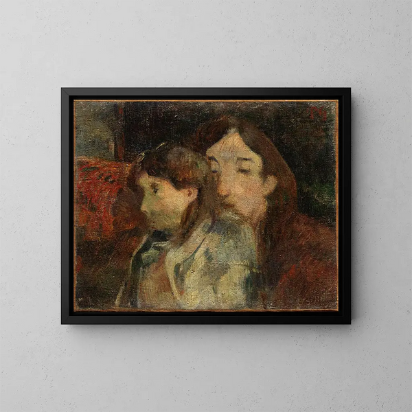 Figuras en un interior - Paul Gauguin — cuadro enmarcado en la pared