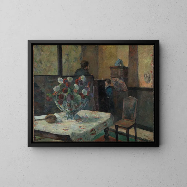 Interior - Paul Gauguin — cuadro enmarcado en la pared