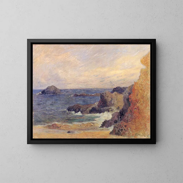 La Costa rocosa o Rocas junto al mar - Paul Gauguin — cuadro enmarcado en la pared