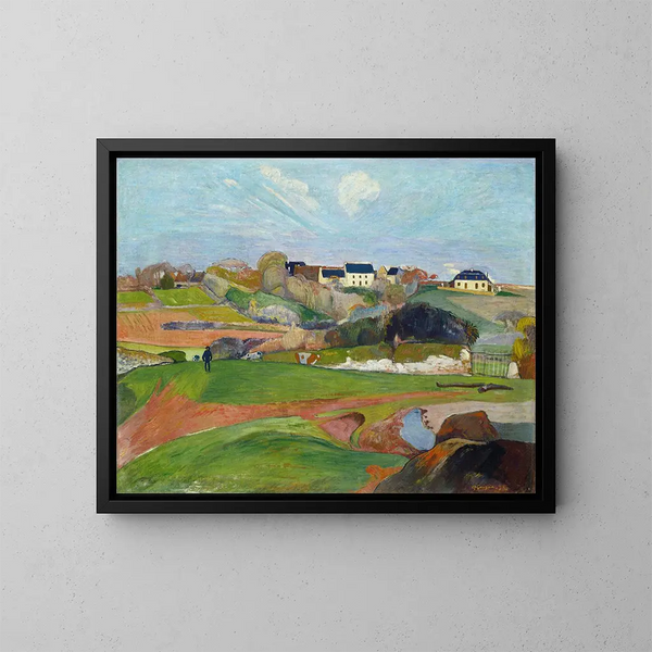 Paisaje en Le Pouldu - Paul Gauguin — cuadro enmarcado en la pared