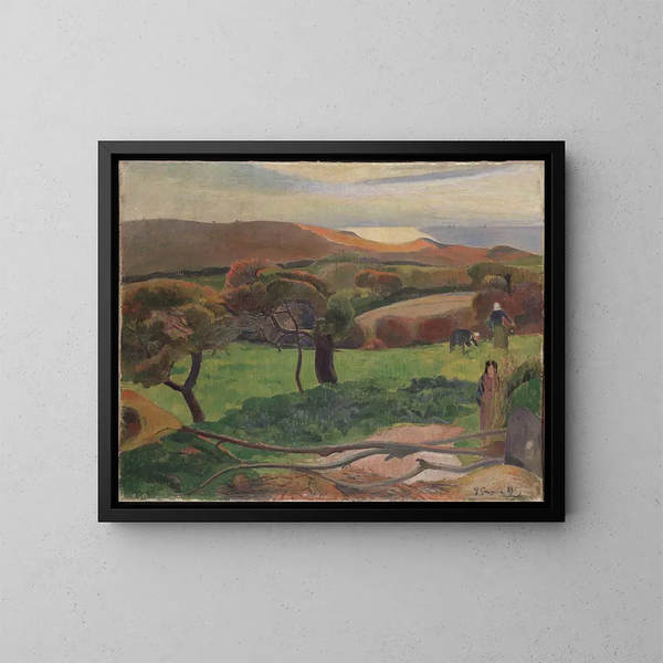 Paisaje de Bretaña - Paul Gauguin — cuadro enmarcado en la pared