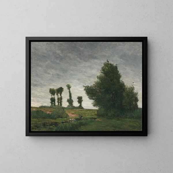 Paisaje con álamos - Paul Gauguin — cuadro enmarcado en la pared