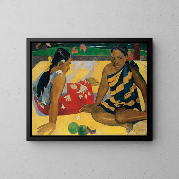 Parau Api ¿Qué novedades? - Paul Gauguin — cuadro enmarcado en la pared