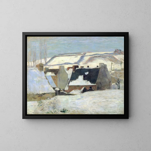 Pont-Aven bajo la nieve o Efecto de nieve - Paul Gauguin — cuadro enmarcado en la pared