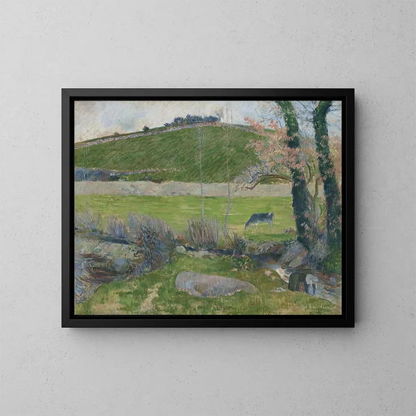Sobre el Aven río arriba de Pont-Aven - Paul Gauguin — cuadro enmarcado en la pared