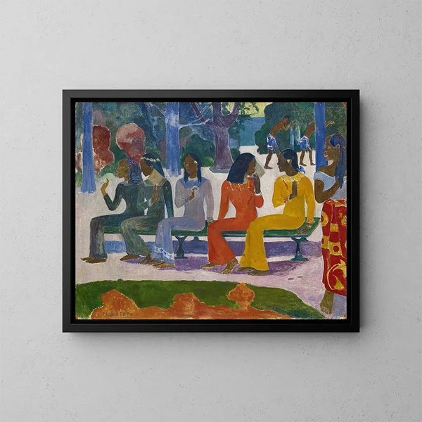 El mercado - Paul Gauguin — cuadro enmarcado en la pared
