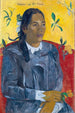 a Tahitian woman with a flower - Paul Gauguin — artwork view