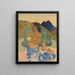 Two Tahitian women in a landscape - Paul Gauguin — framed artwork on a wall