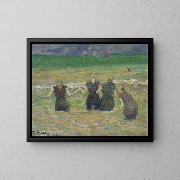 Mujeres bañándose - Paul Gauguin — cuadro enmarcado en la pared