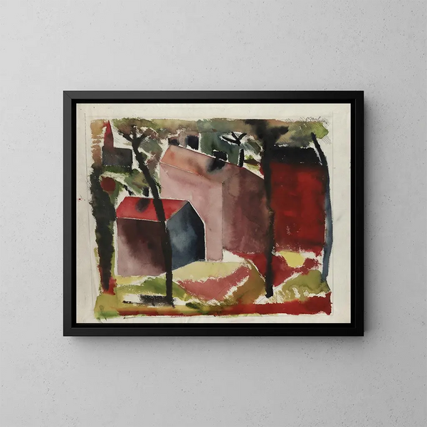 Maisons - Paul Gauguin — cuadro enmarcado en la pared