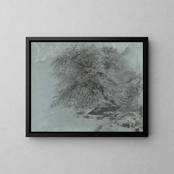 A wild beech tree in full leaf - Paul Huet — framed artwork on a wall
