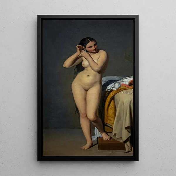Nu a la consola - Paul Jourdy — cuadro enmarcado en la pared