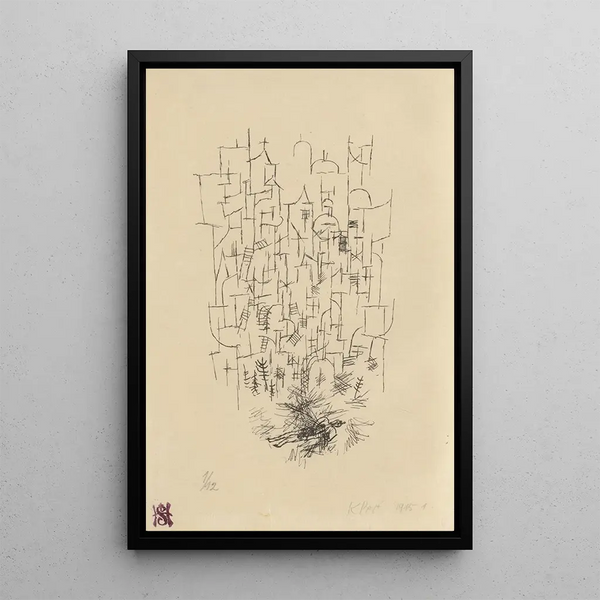 La muerte por la idea - Paul Klee — cuadro enmarcado en la pared