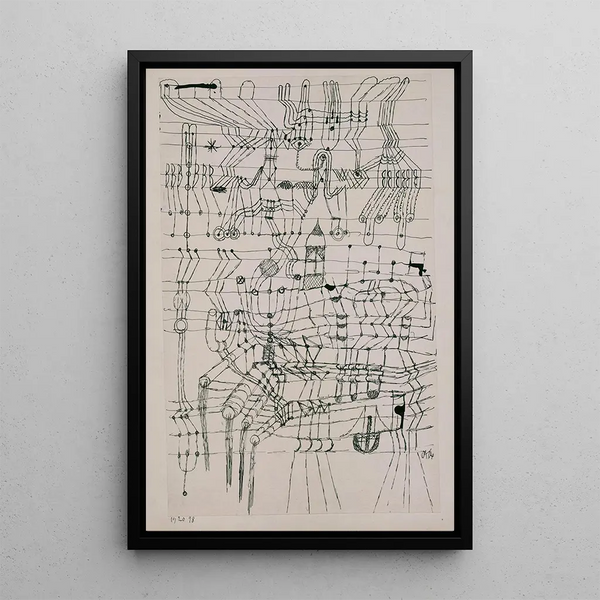 Dibujo Trenzado a la Manera de una Red - Paul Klee — cuadro enmarcado en la pared