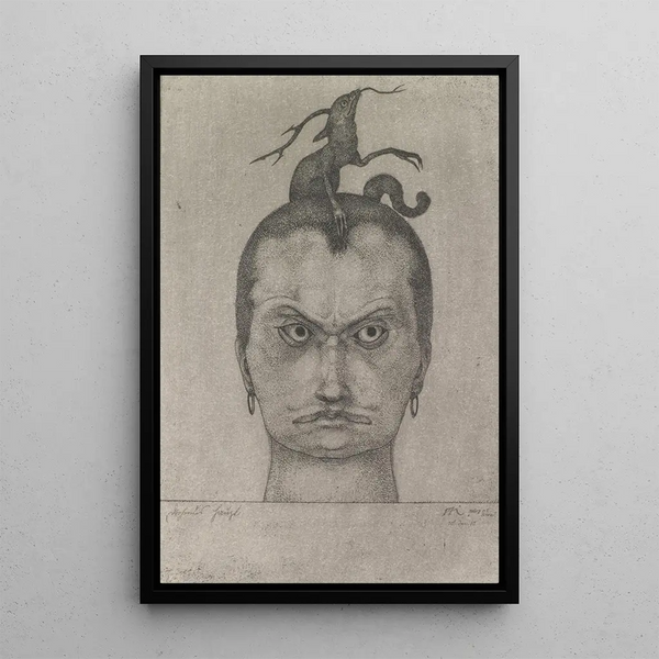 Tête Menaçante - Paul Klee — cuadro enmarcado en la pared