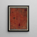 Fruit painting on a red background - Paul Klee — framed artwork on a wall