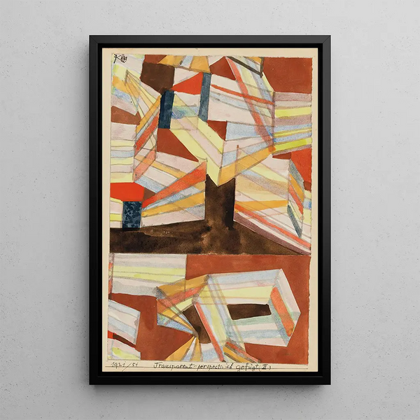 ensamblaje transparente-perspectivo II - Paul Klee — cuadro enmarcado en la pared