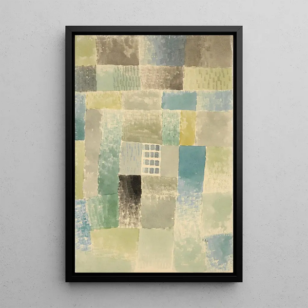 Primera casa de un conjunto residencial - Paul Klee — cuadro enmarcado en la pared