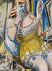 Prostituée se poudrant dans un corset jaune - Paul Kleinschmidt — artwork view