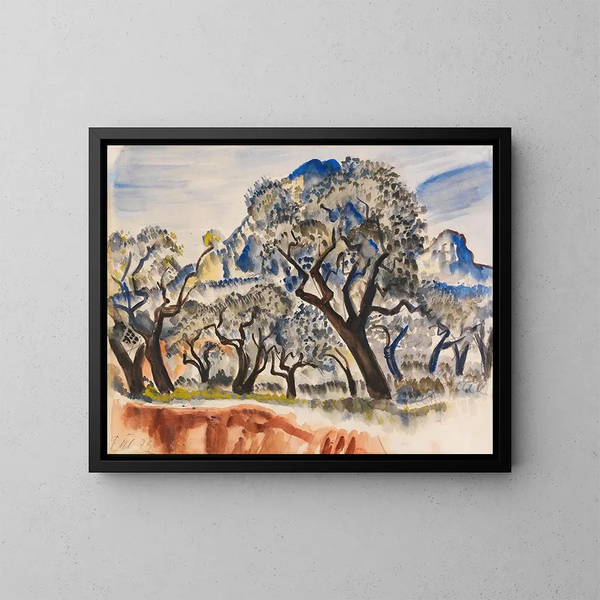 Paisaje francés con árboles - Paul Kleinschmidt — cuadro enmarcado en la pared