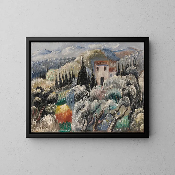 Tarde en el jardín de olivos - Paul Kleinschmidt — cuadro enmarcado en la pared