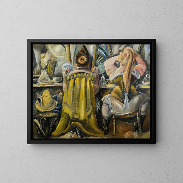 Dos mujeres en la taquilla - Paul Kleinschmidt — cuadro enmarcado en la pared