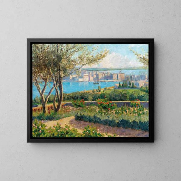 Vista de Siracusa - Paul Kutscha — cuadro enmarcado en la pared