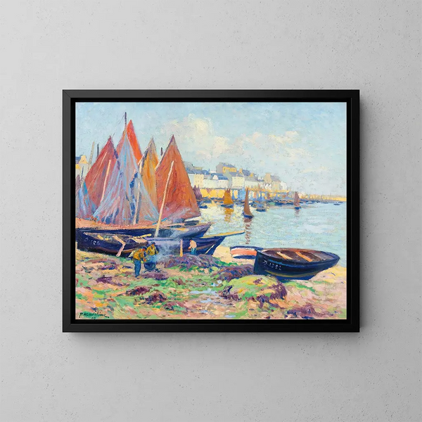Bateaux et débardeurs - Paul Madeline — cuadro enmarcado en la pared