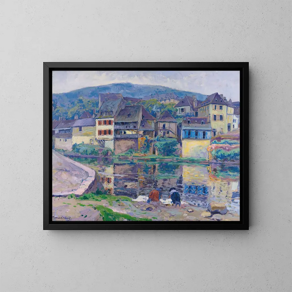 Las Lavanderas - Paul Madeline — cuadro enmarcado en la pared