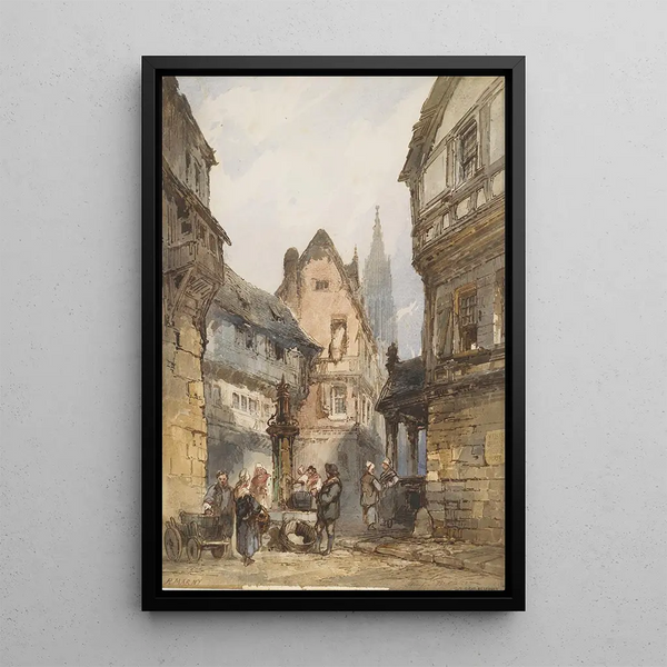 Escena callejera - Paul Marny — cuadro enmarcado en la pared